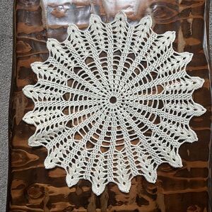 Hand Crafted Cream Crochet Doily